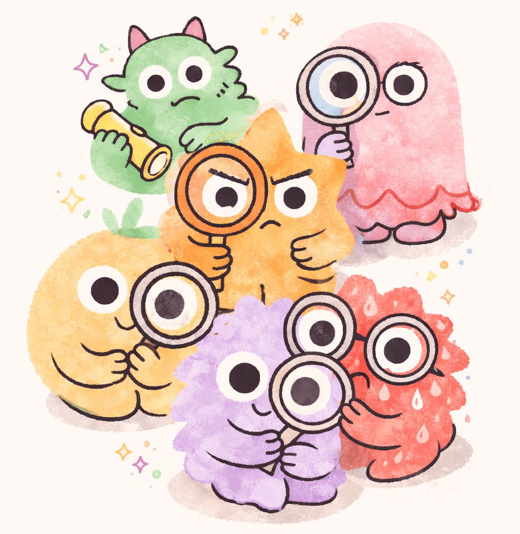 Cute critters searching for the impostor among them.
